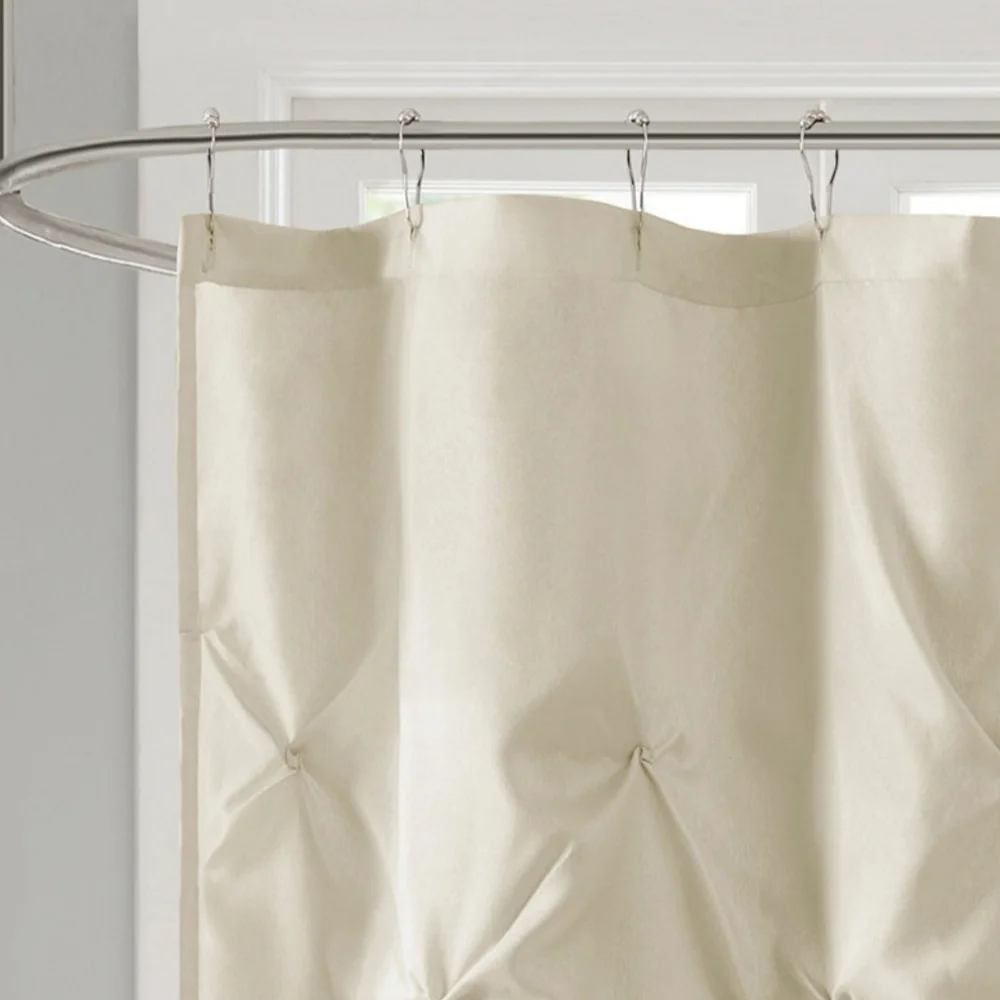 Madison Park Cream Elegant Pintuck Shower Curtain